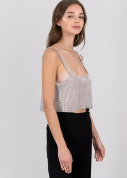 Top Crop Espalda Descubierta Brillos