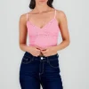Top de encaje con detalle cuello v