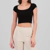 Top escote cuadrado doble tela