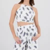 Top halter estampado tropical