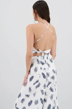 Top halter estampado tropical