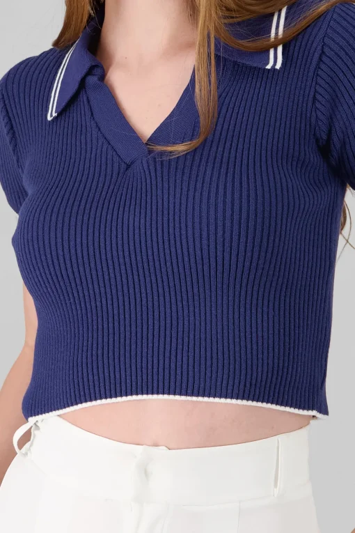 Top polo tejido contraste color Hypsters