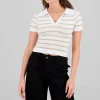 Top seamless rayas cuello polo