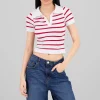 Top seamless rayas cuello polo
