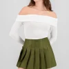 Top Sin Hombros Textura Rib