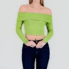 Top Sin Hombros Textura Rib
