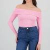 Top Sin Hombros Textura Rib