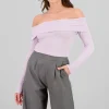 Top Sin Hombros Textura Rib
