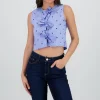 Top sin manga cuello redondo detalle lazos corazon