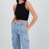 Top sin manga seamless cuello redondo
