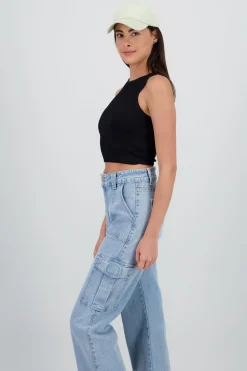 Top sin manga seamless cuello redondo