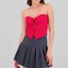 Top strapless detalle moños