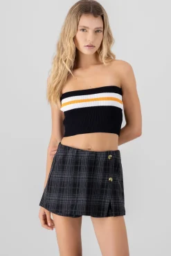 Top strapless rayas