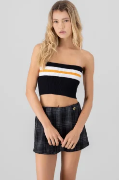 Top strapless rayas