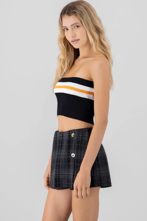 Top strapless rayas