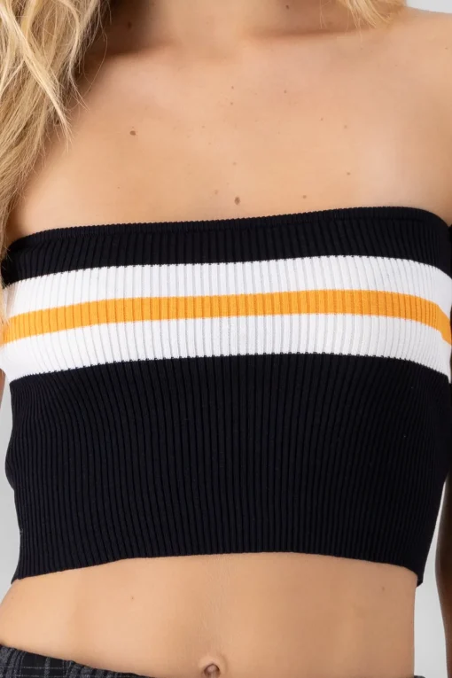 Top strapless rayas