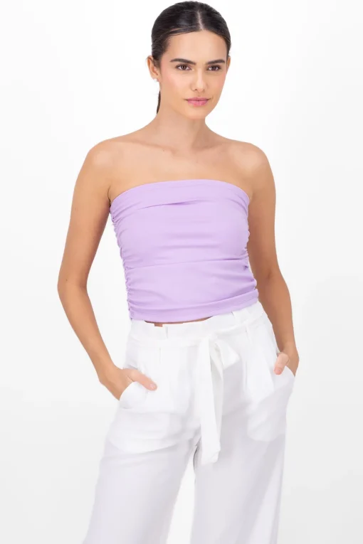 Top strapples drapeado