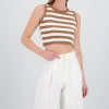 Top tejido rib rayas