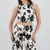 Top textura flores tropicales
