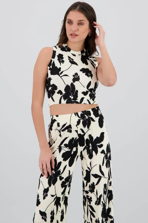 Top textura flores tropicales