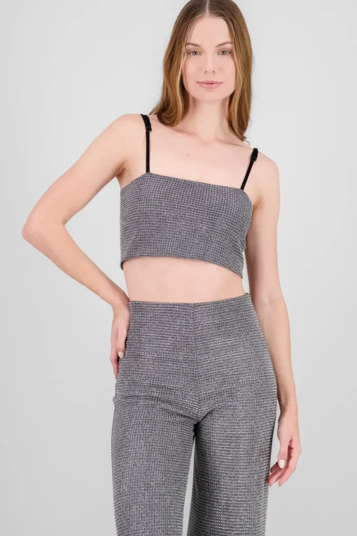 Top tirantes brillos textura