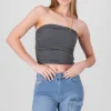 Top Tubo Strapless Drapeado