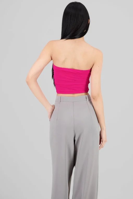 Top Tubo Strapless Drapeado