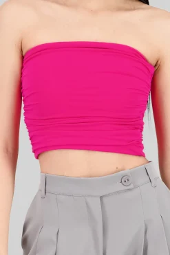 Top Tubo Strapless Drapeado