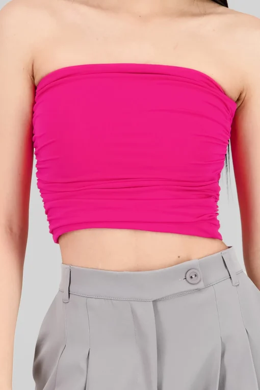Top Tubo Strapless Drapeado