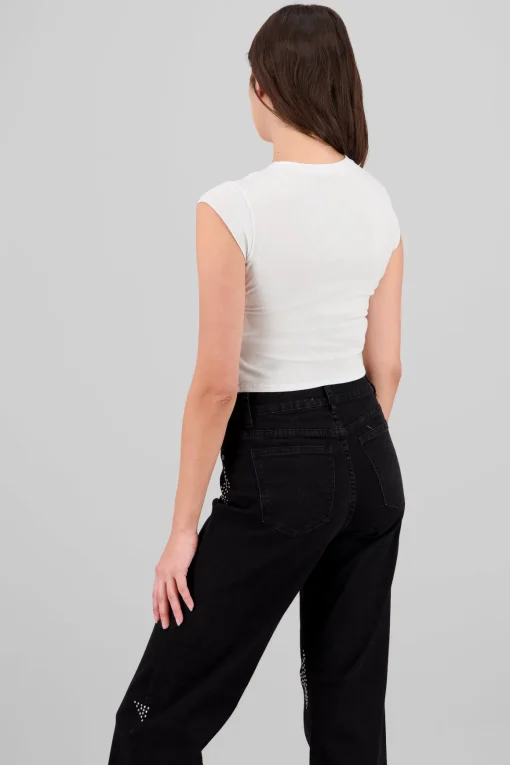 T-shirt de cowgirl con efecto de brillos