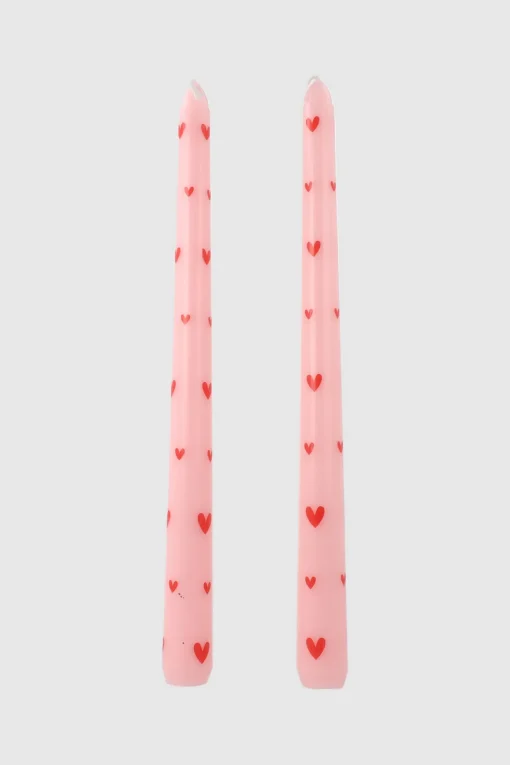 2 velas largas corazones