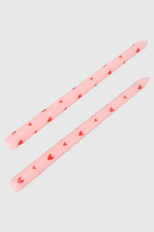 2 velas largas corazones