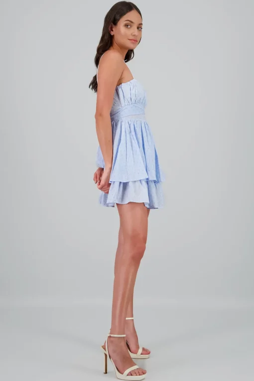 Vestido con mini polkas con lurex