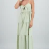 Vestido de nudo maxi liso