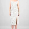 Vestido denim flores con estampado