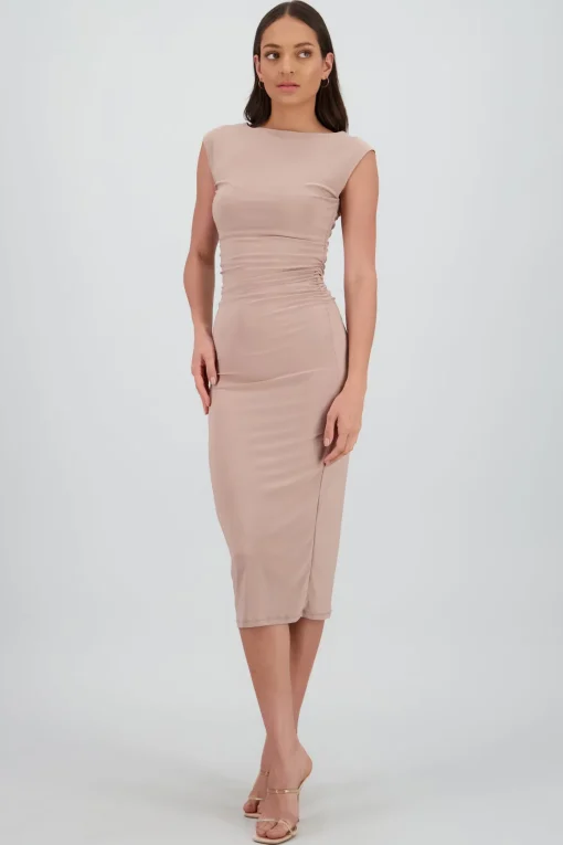 Vestido drapeado sin mangas