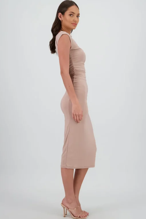 Vestido drapeado sin mangas
