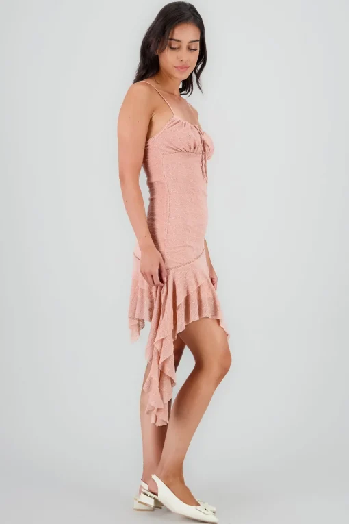 Vestido encaje asimetrico
