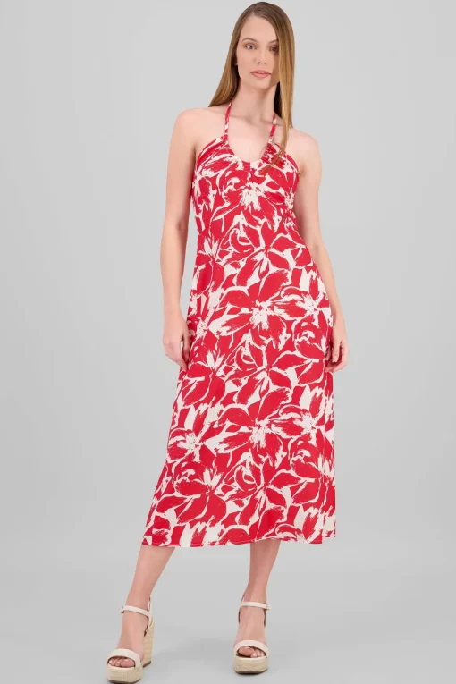 Vestido estampado halter