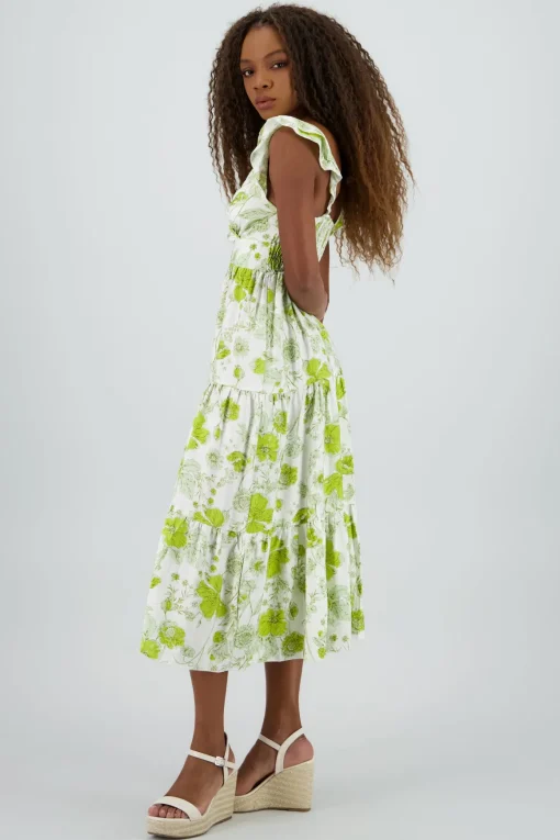 Vestido flores detalle olanes