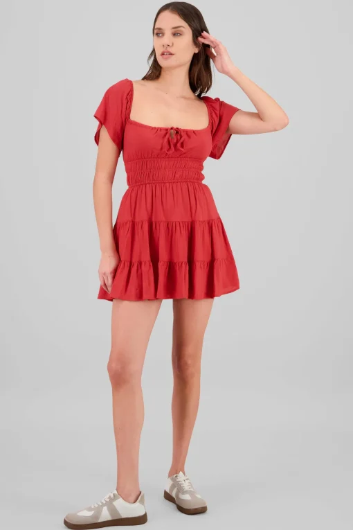 Vestido manga corta con detalle short interno