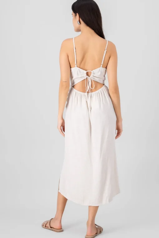 Vestido maxi abertura pierna