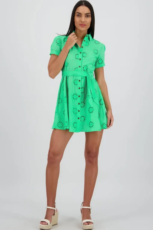 Vestido maxi camisero eyeled