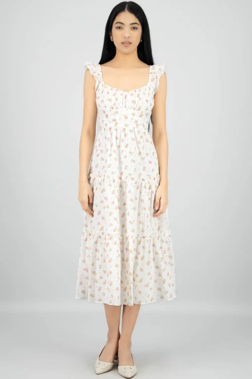 Vestido maxi estampado flores