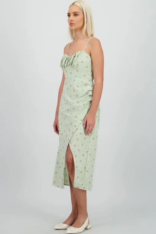 Vestido maxi flores en lino
