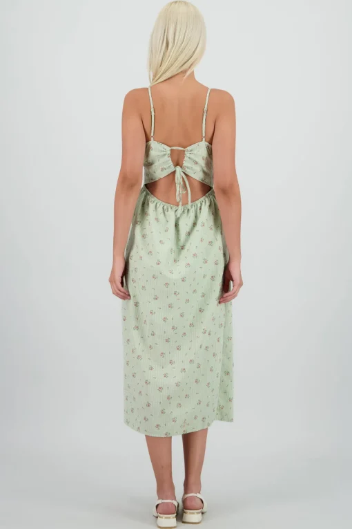 Vestido maxi flores en lino