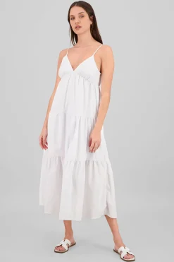 Vestido maxi liso
