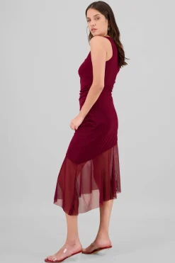 Vestido maxi mesh olan
