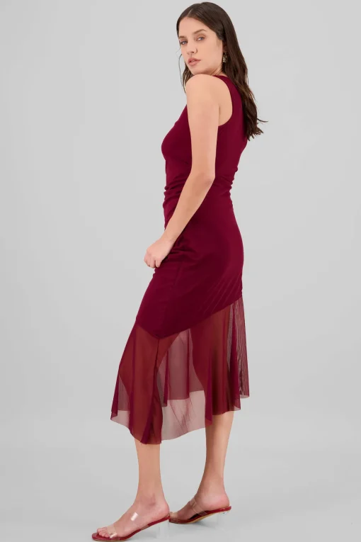 Vestido maxi mesh olan