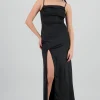 Vestido maxi satin espalda abierta